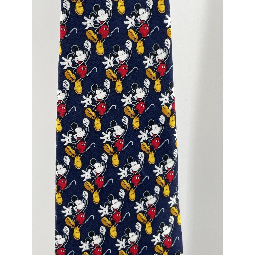 Mickey Unlimited Mens Necktie Tie Silk Navy Blue 58" Whimsical Mickey Mouse Logo